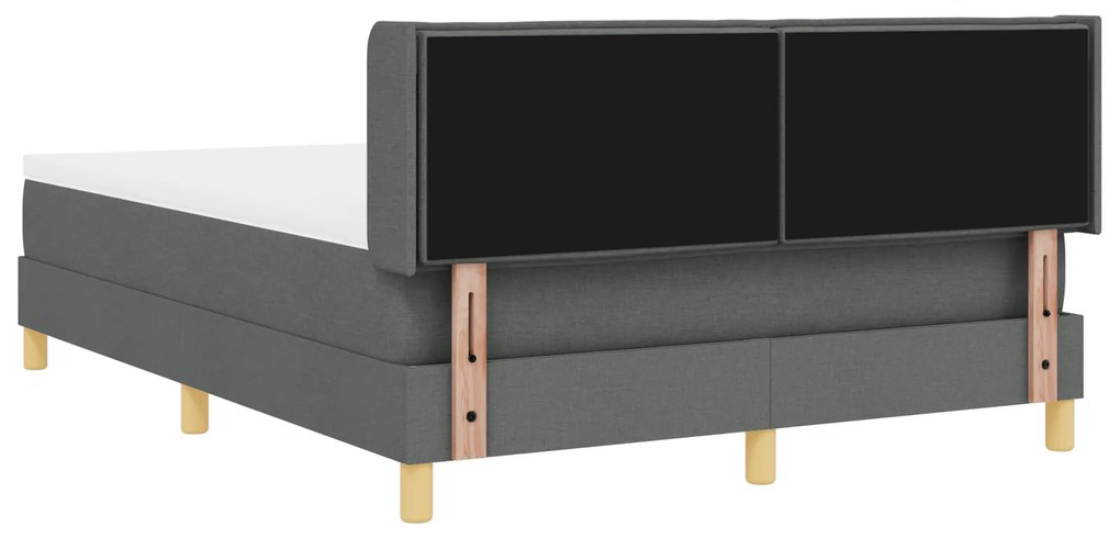 Cama Box Spring vidaXL com Colchão Cinza Escuro 160x200 cm Tecido