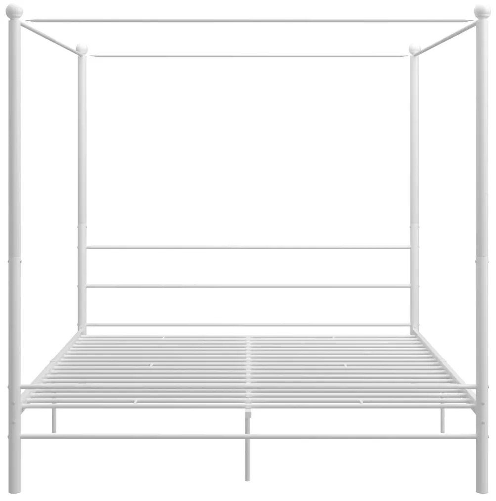 Estrutura de cama com dossel 200x200 cm metal branco