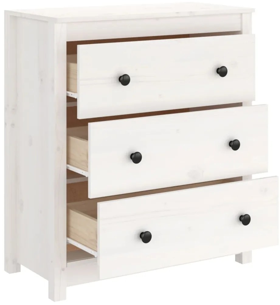 Aparador 70x35x80 cm madeira de pinho maciça branco