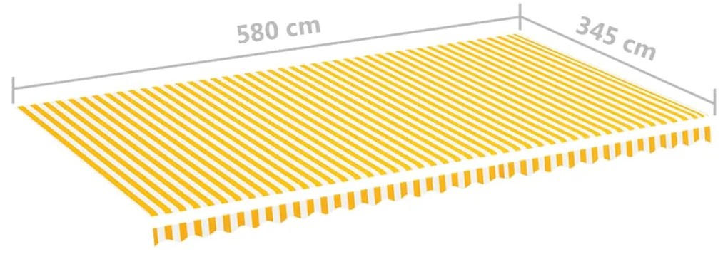 Tecido de substituição para toldo 6x3,5 m amarelo e branco