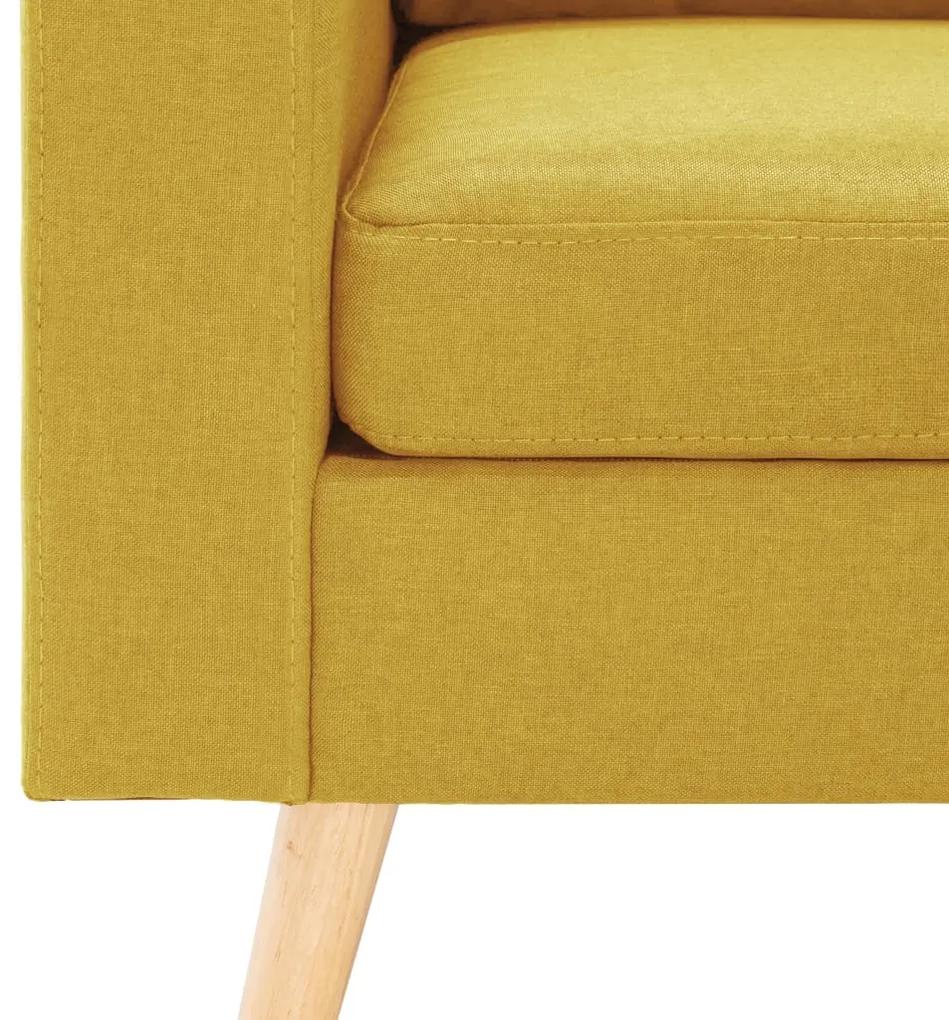 Sofá de 2 lugares tecido amarelo