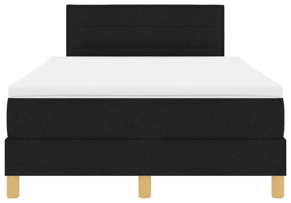Cama Box Spring com Colchão Preto 120x190 cm Tecido