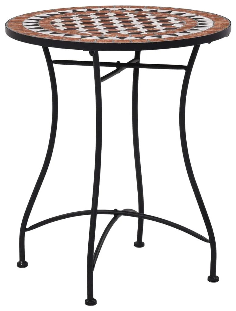 46713 vidaXL Mesa bistrô em mosaico 60 cm cerâmica castanho