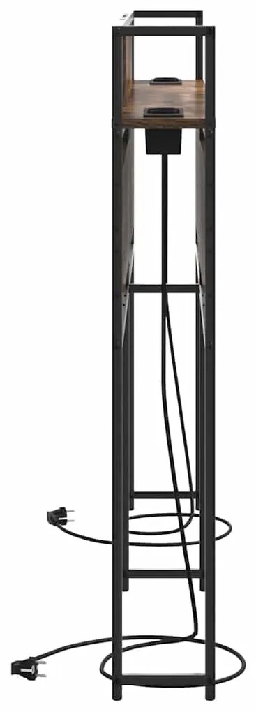 Cabeceira de armazenamento com cabeceira Carvalho fumado 120 cm
