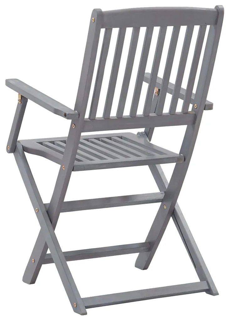Cadeiras de exterior dobráveis 6 pcs madeira de acácia maciça