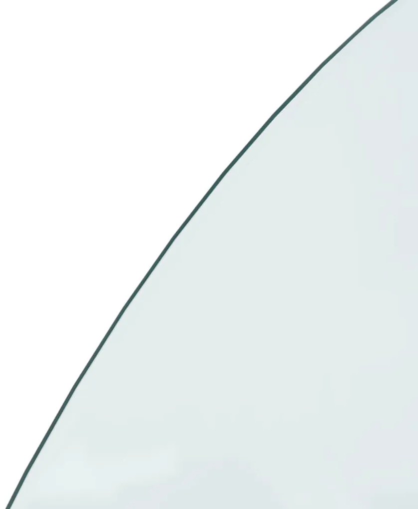 Placa de vidro semicircular para lareira 1200x600 mm