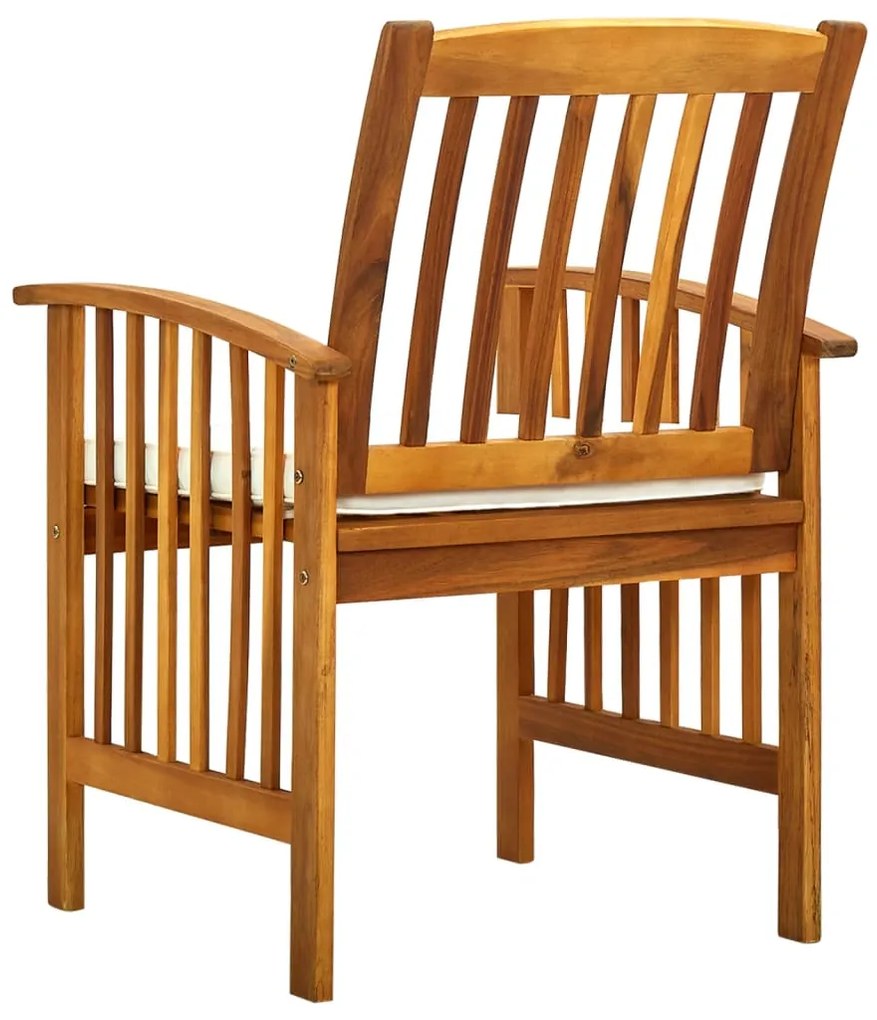 Cadeiras de jantar p/ jardim 2 pcs c/ almofadões acácia maciça