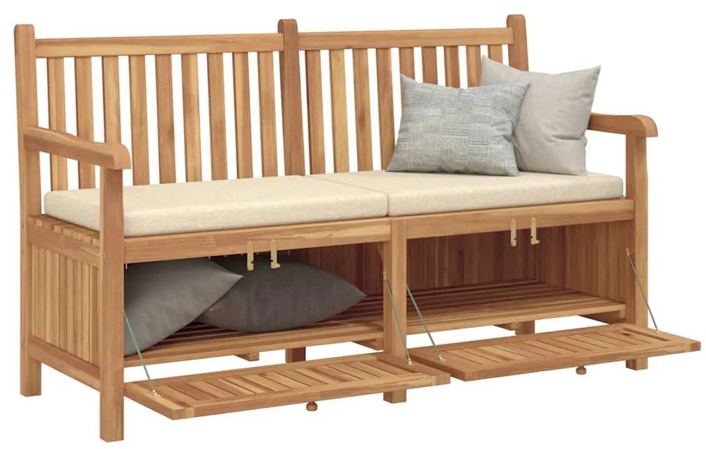 Banco de Armazenamento para Jardim Castanho 150 x 60 x 90 cm