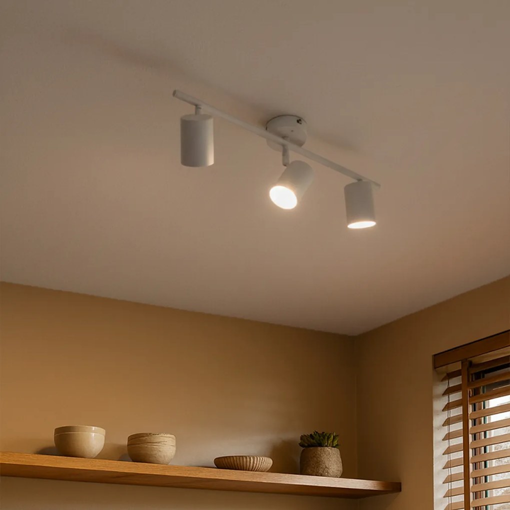Foco de Teto Moderno Branco Ajustável 3 Luzes - Jeana