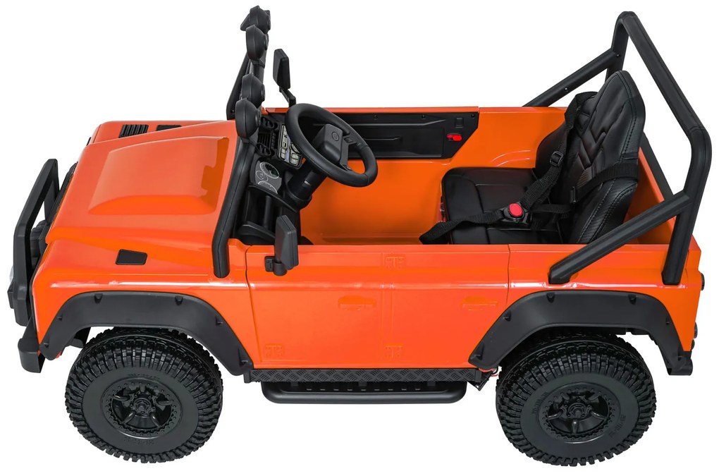 Jipe elétrico para Crianças 24V Land Rover Defender 110 SVX Concept Rodas Espuma EVA, Assento couro ecológico Laranja