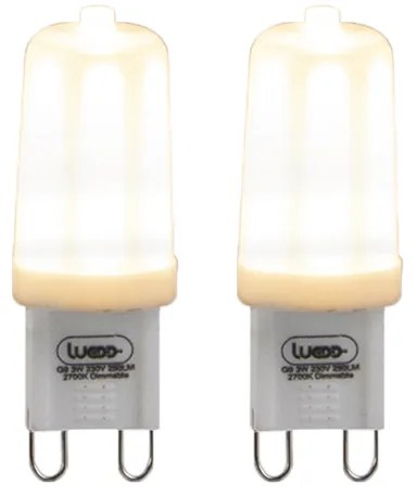 Conjunto de 2 lâmpadas LED G9 reguláveis 3W 280lm 2700K