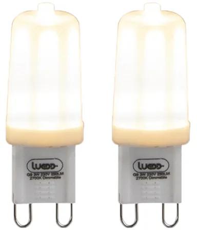 Conjunto de 2 lâmpadas LED reguláveis G9 3W 280 lm 2700K