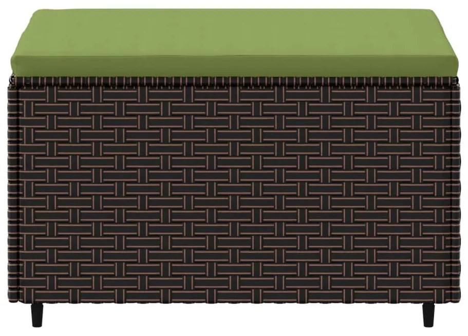 Apoios de pés para jardim com almofadões 2 pcs vime PE castanho