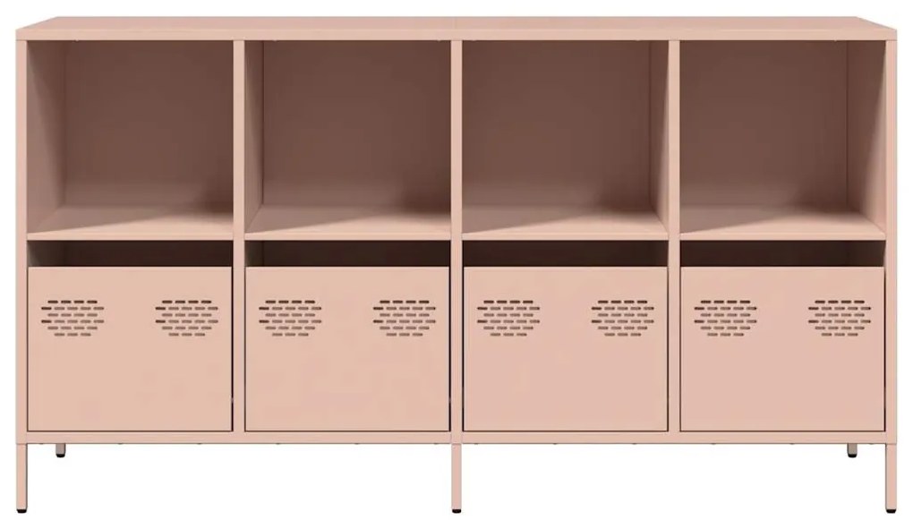 Aparador 135x39x73,5 cm aço laminado a frio rosa