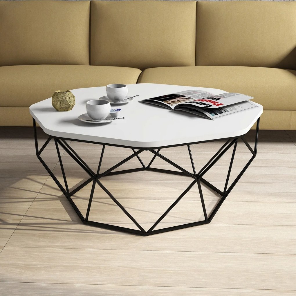 Mesa de Centro Diamond – Branco – 90x38x90 cm