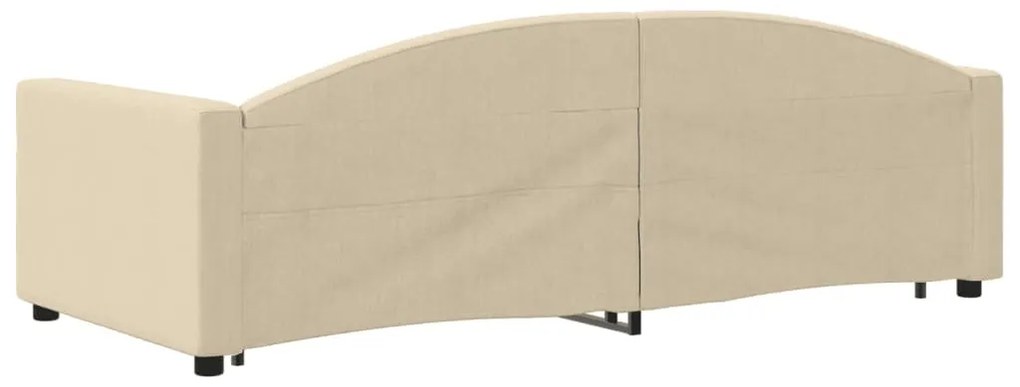 Sofá-cama com gavetão e gavetas 90x200 cm tecido cor creme