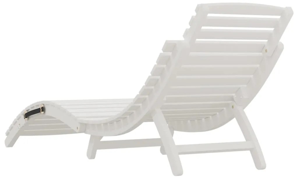 Espreguiçadeira 184x55x64 cm madeira de acácia maciça branco