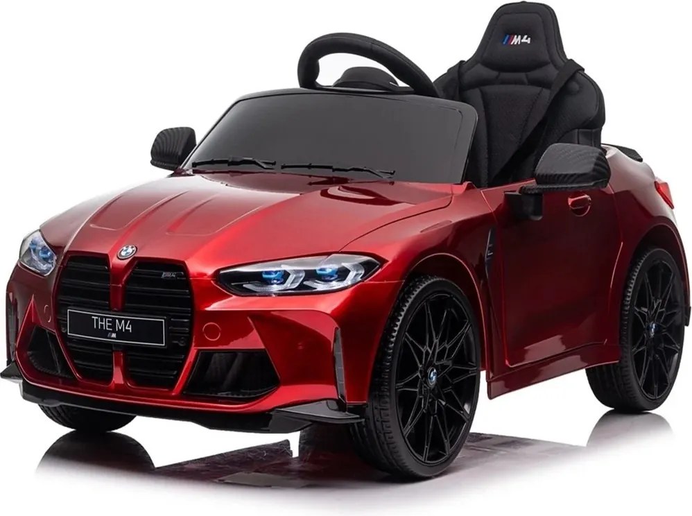 Carro elétrico para crianças BMW M4 12V pneus e borracha Vermelho