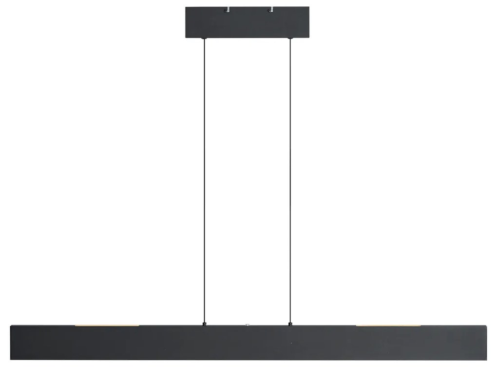 Candeeiro suspenso moderno preto Incl. LED regulável em 3 níveis Easylift - Straight