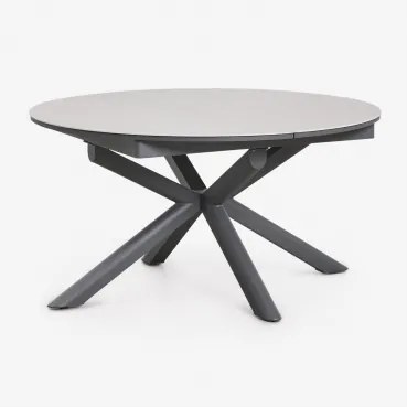 Mesa De Jantar Extensível Em Alumínio Begur 145-200x145 Cm Cinza Grafito - Sklum