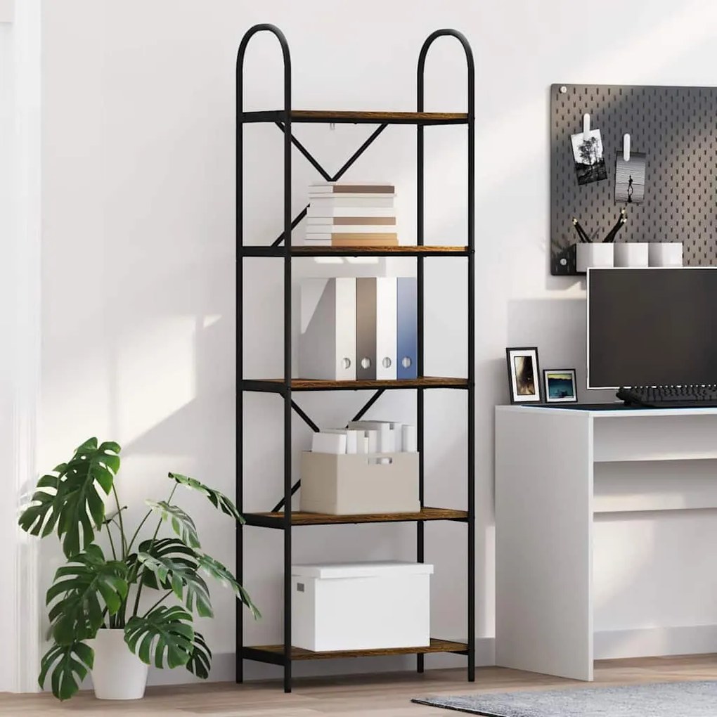 vidaXL Estante Carvalho Defumado 60 x 30 x 183 cm Madeira processada