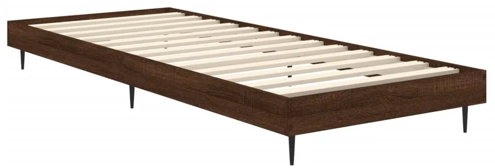 Estrutura cama s/ colchão derivados madeira carvalho castanho