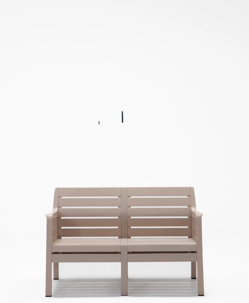 Conjunto de Lounge de Jardim Lara em Cappuccino com Sofá de 2 Lugares,