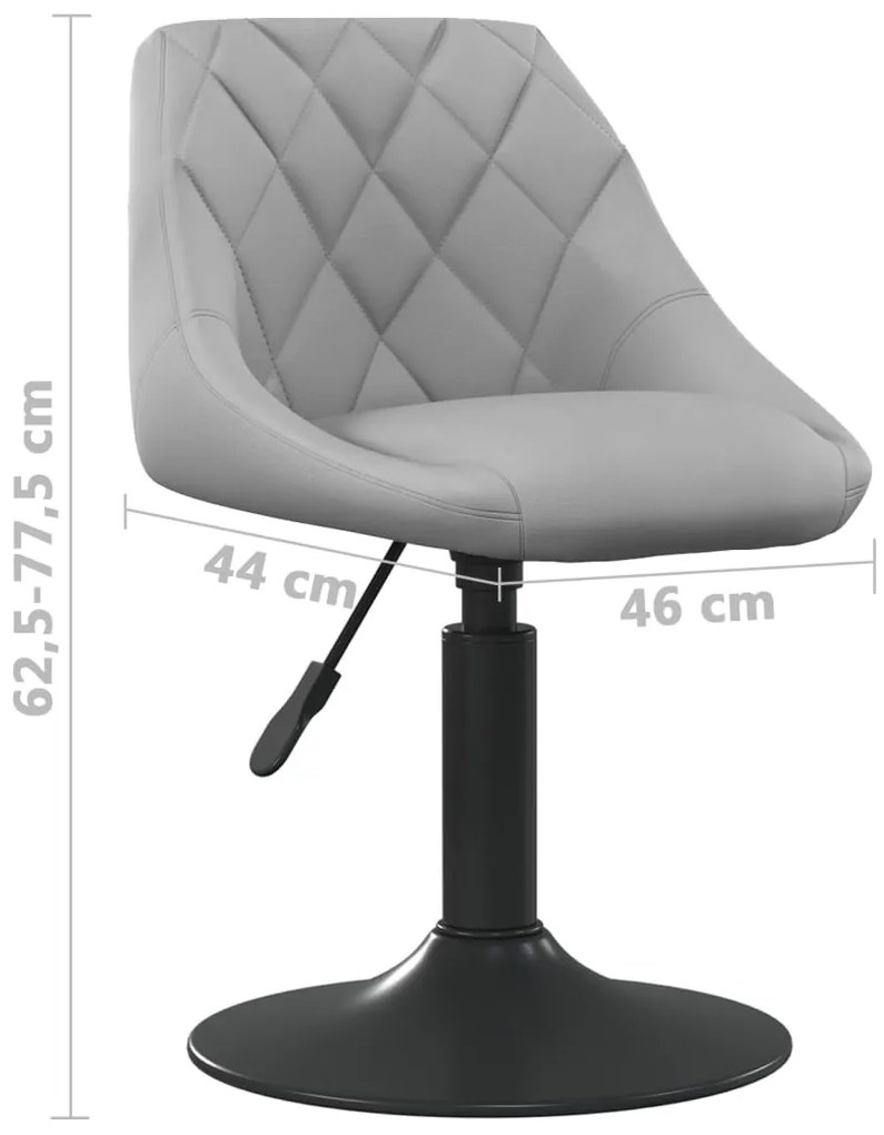 Cadeiras de jantar giratórias 4 pcs veludo cinzento-claro