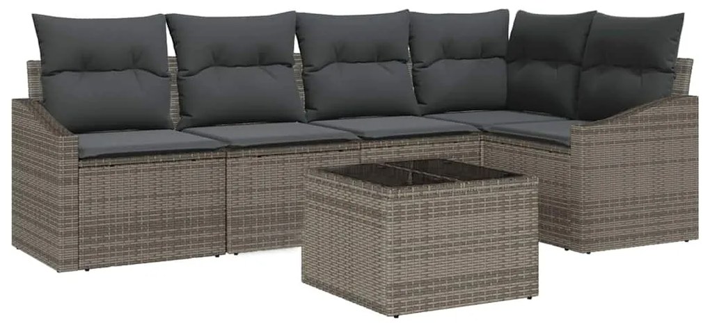 Conjunto de Jantar de Jardim com 5 Peças e Almofadas em Rattan Sintéti