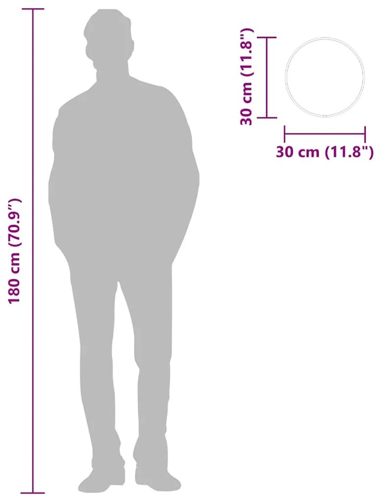 Espelho de parede redondo Ø 30 cm prateado