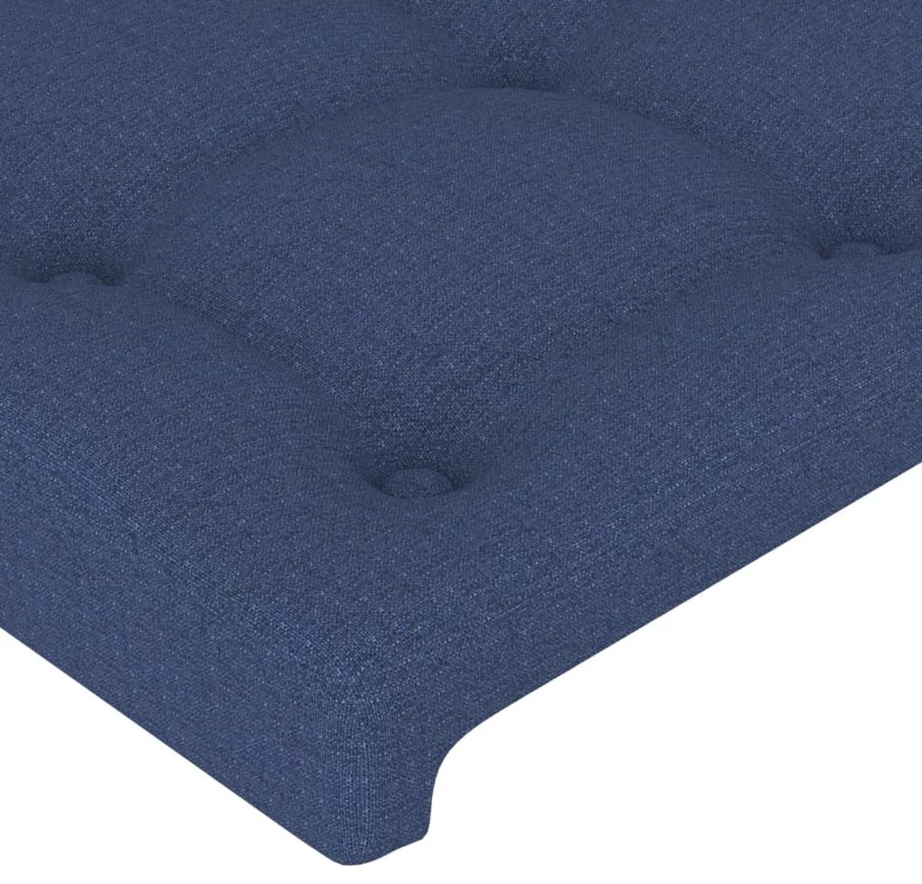 Cabeceira de cama c/ luzes LED tecido 100x5x78/88 cm azul