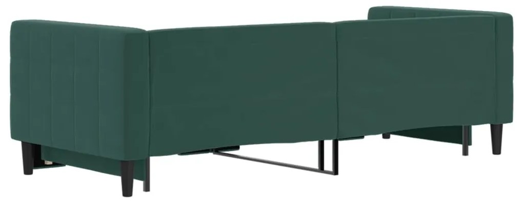 Sofá-cama com gavetão 80x200 cm veludo verde-escuro