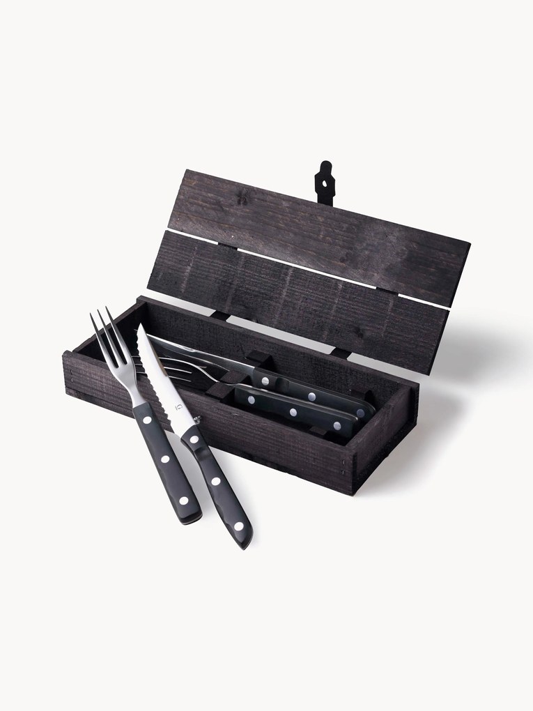 Conjunto de talheres para bifes Old Farmer com caixa, vários tamanhos