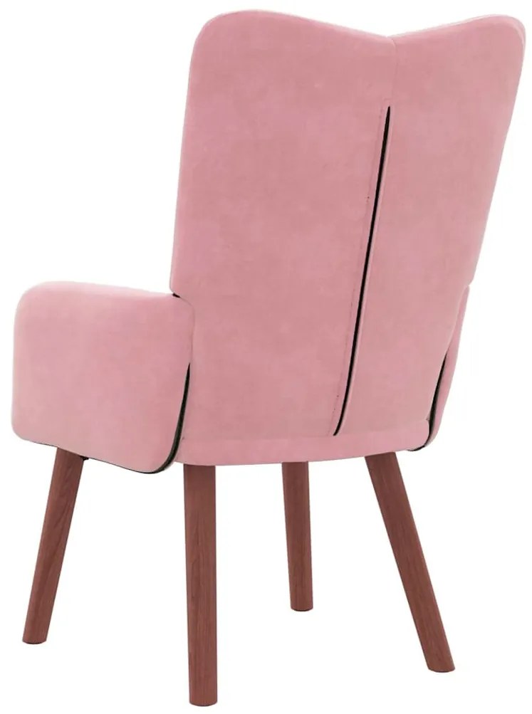 Poltrona Relaxante em Veludo Rosa