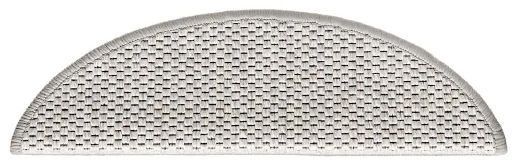 Tapetes escada adesivos aspeto sisal 30 pcs 56x17x3cm platina