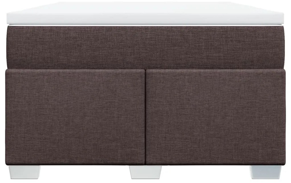 Cama boxspring com colchão 120x190 cm tecido castanho-escuro