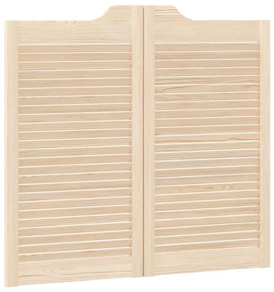 Portas de batente design de persiana 2-Par 90x80cm pinho maciço