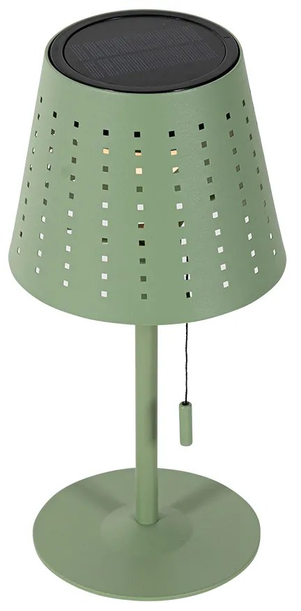 Candeeiro de mesa exterior verde c/ LED recarregável e solar 3 níveis de luminosidade - Ferre Design
