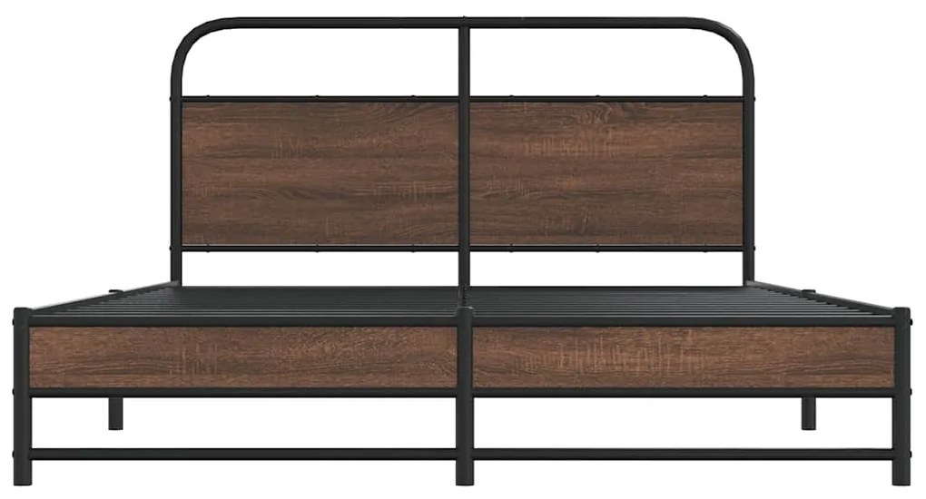 Estrutura cama s/ colchão derivados madeira carvalho castanho
