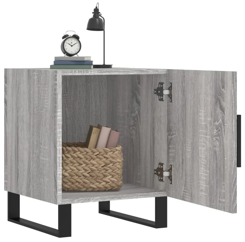 Mesa cabeceira 2pcs 40x40x50 cm madeira processada cinza sonoma