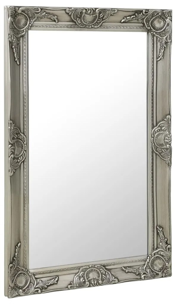 Espelho de parede estilo barroco 50x80 cm prateado