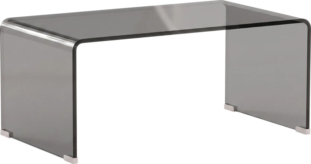 HOMCOM Mesa de Centro em Vidro, Mesa de Sala Retangular de Design Moderno com Bordas Arredondadas Seguras, Cinza Claro Transparente | Aosom Portugal