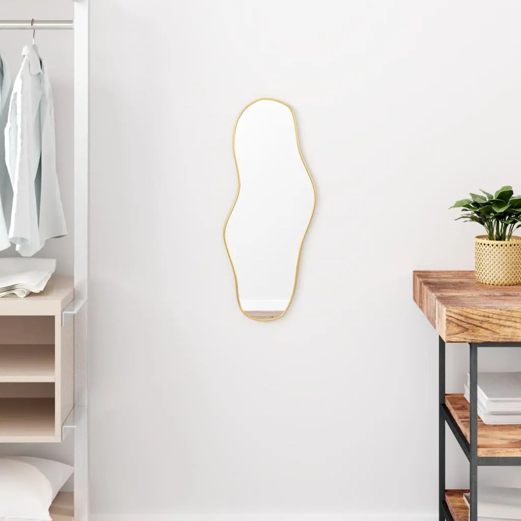 vidaXL Espelho de parede 60x25 cm dourado