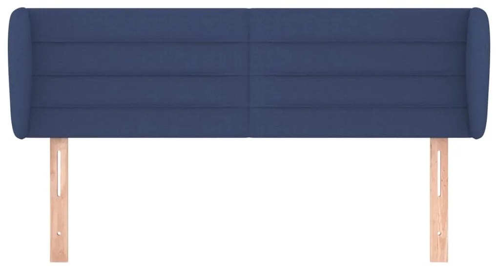 Cabeceira de cama c/ abas tecido 147x23x78/88 cm azul