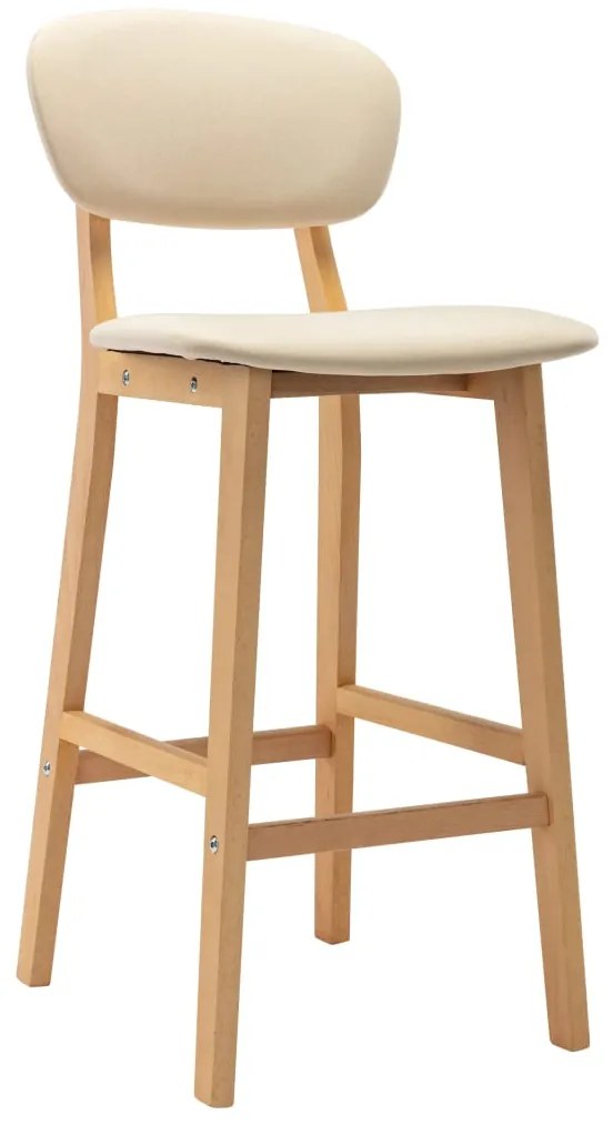 Bancos de bar 2 pcs tecido cor creme