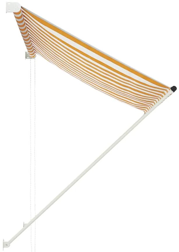 Toldo retrátil 150x150 cm amarelo e branco