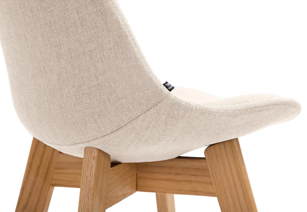 Banco de bar Cannes em tecido e com estrutura de Cor Natural 48 x 112 x 56 cm Creme