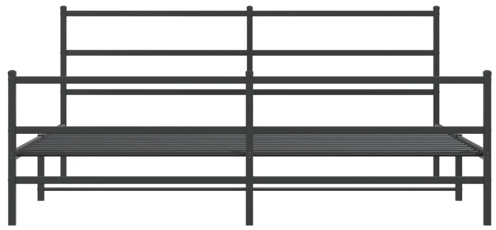 Estrutura de cama com cabeceira e pés 180x200 cm metal preto