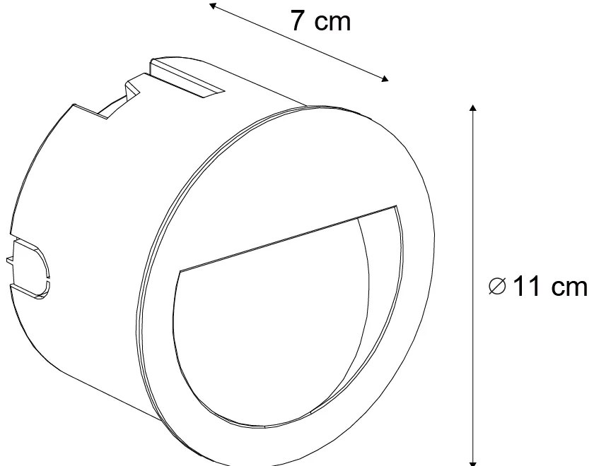 Candeeiro de parede embutido moderno preto incluindo LED IP65 - Gem Moderno