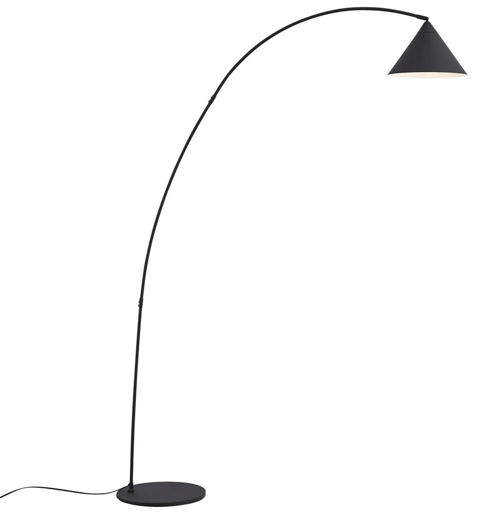 Candeeiro de pé retro preto com interior branco - Triangolo